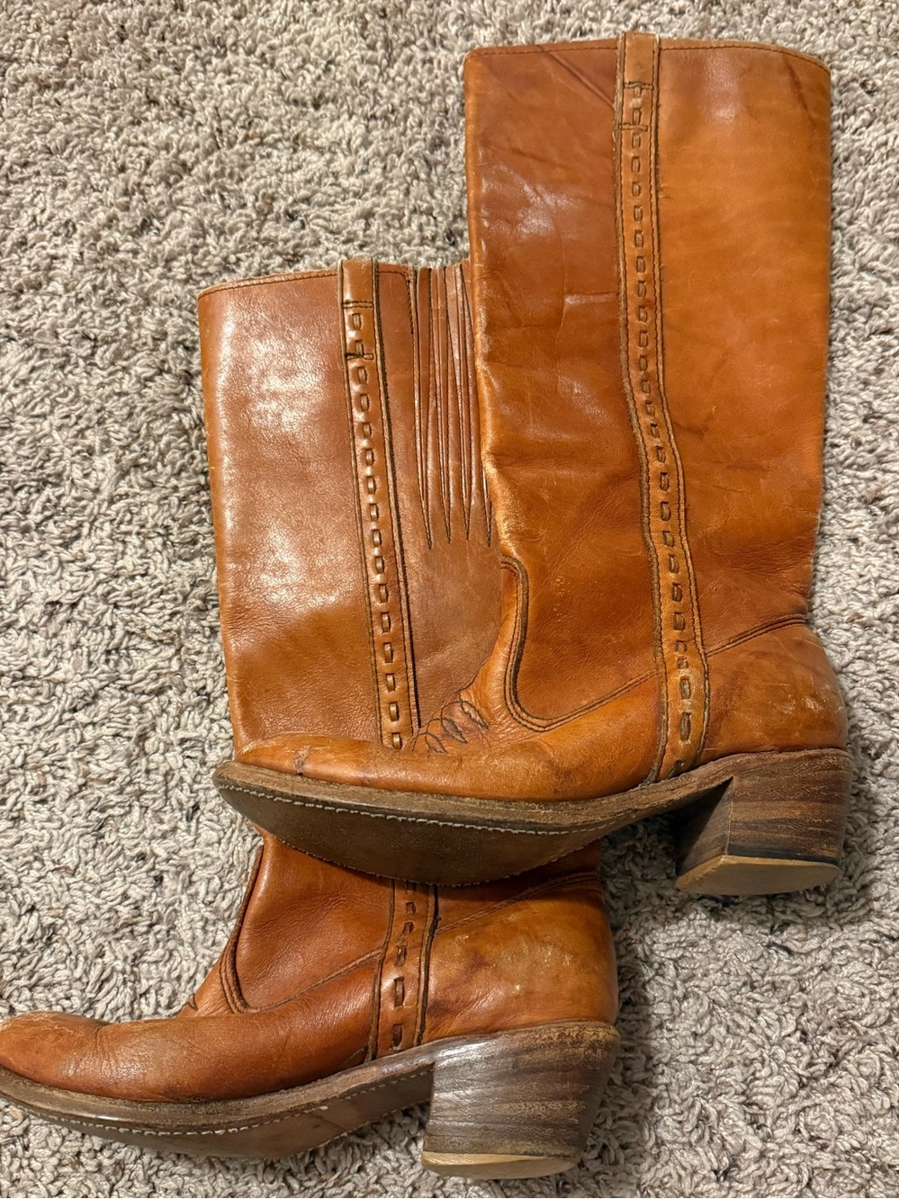Women's Tan Leather Western Boots
